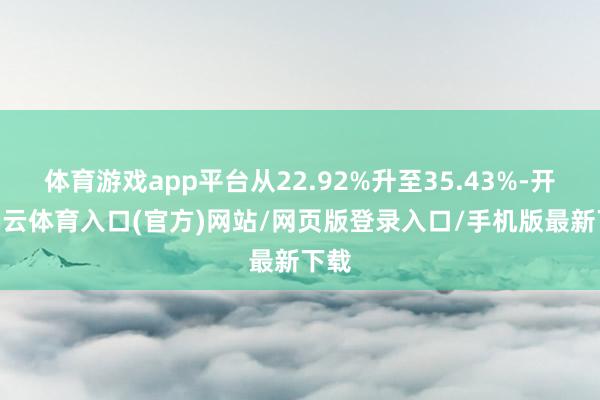 体育游戏app平台从22.92%升至35.43%-开yun云体育入口(官方)网站/网页版登录入口/手机版最新下载