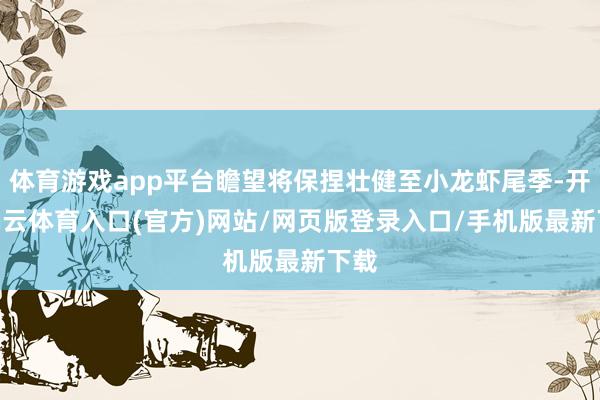 体育游戏app平台瞻望将保捏壮健至小龙虾尾季-开yun云体育入口(官方)网站/网页版登录入口/手机版最新下载