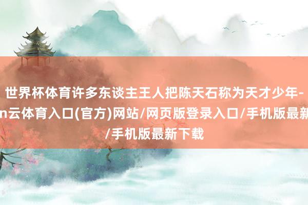 世界杯体育许多东谈主王人把陈天石称为天才少年-开yun云体育入口(官方)网站/网页版登录入口/手机版最新下载