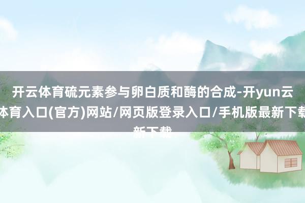 开云体育硫元素参与卵白质和酶的合成-开yun云体育入口(官方)网站/网页版登录入口/手机版最新下载