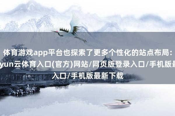 体育游戏app平台也探索了更多个性化的站点布局:比如-开yun云体育入口(官方)网站/网页版登录入口/手机版最新下载